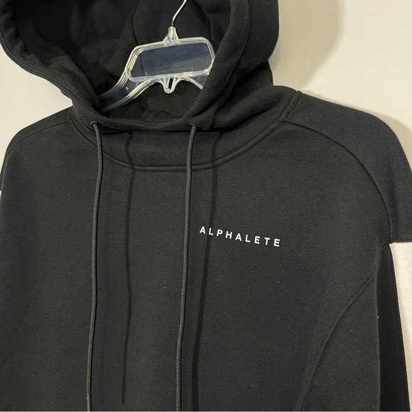 Alphalete Black Stripe Hoodie Pullover Hoodie Sweatshirt Athleisure Gym Men’s S - Picture 7 of 15
